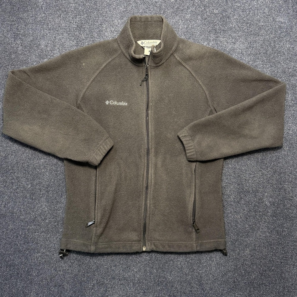 Columbia Fleece Jacket Womens Small Brown Full Zip Collared Pockets Outdoor